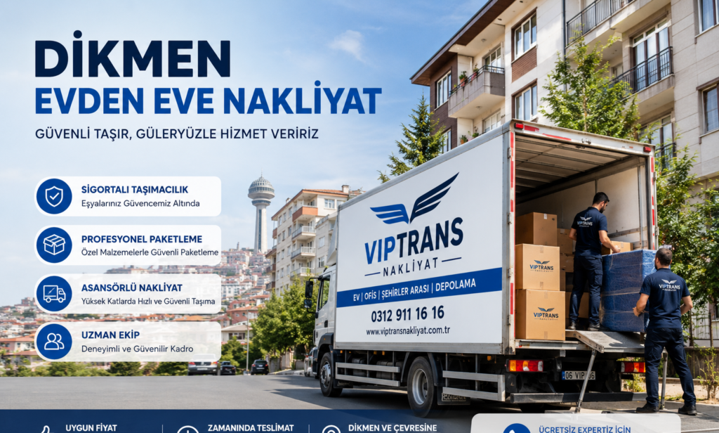 Dikmen evden eve nakliyat hizmeti sunan Viptrans Nakliyat kamyonu