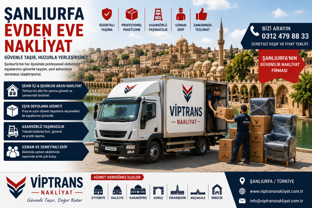 Şanlıurfa Evden Eve Nakliyat Hizmetleri | Viptrans Nakliyat